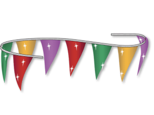 60' Metallic Rainbow Pennant String